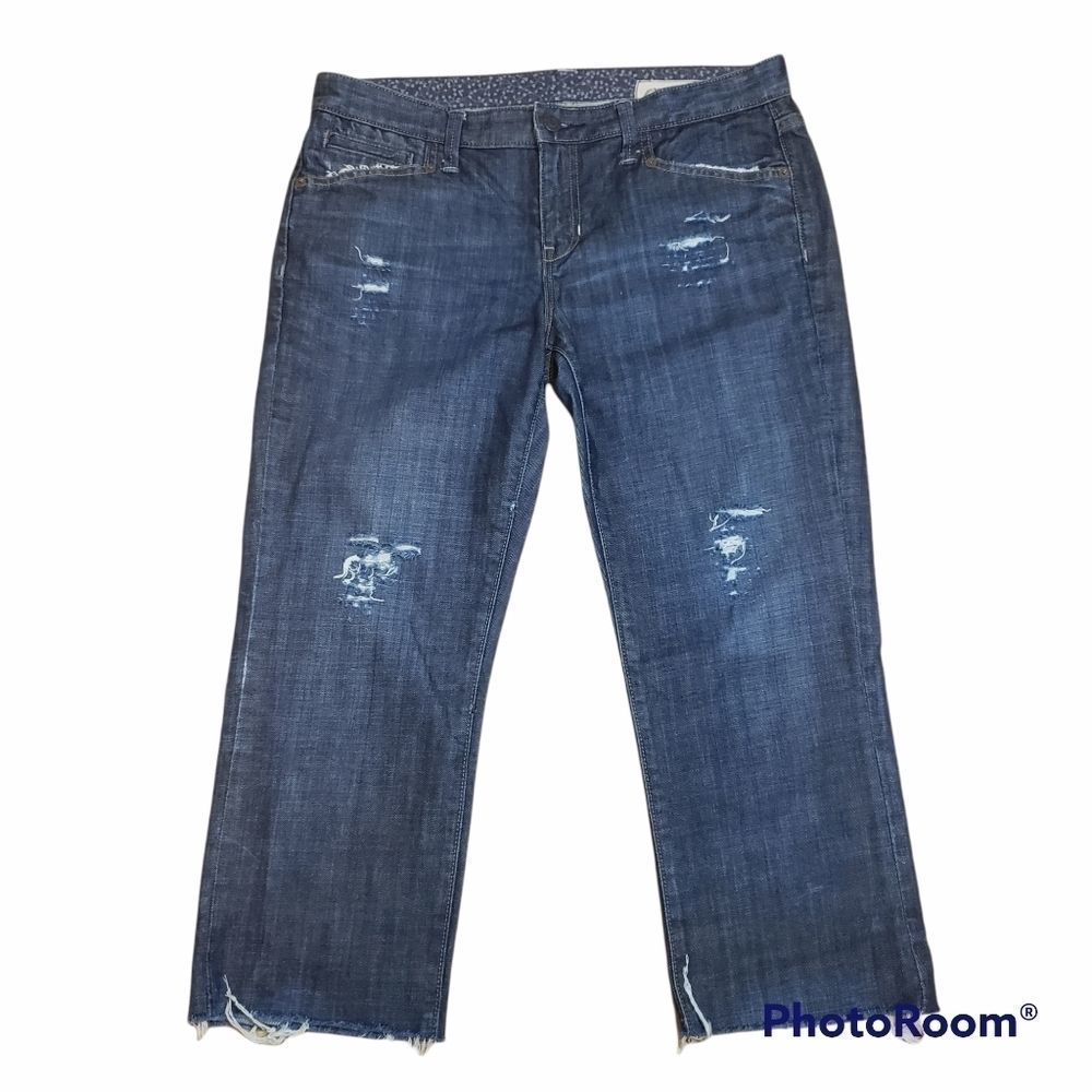 Gap Jeans Denim Distressed Capri Size 10